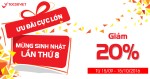 Khuyến mãi mừng sinh nhật Tốc Độ Việt tròn 8 tuổi