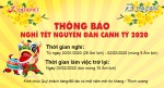 Thông báo lịch nghỉ tết Nguyên Đán 2020