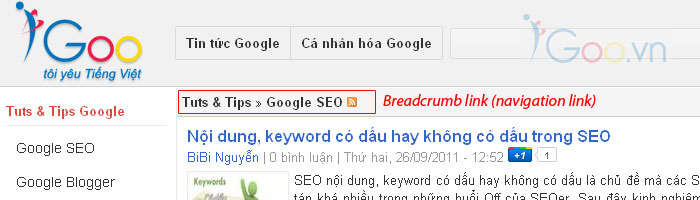 Breadcrumb link (navigation link) 2