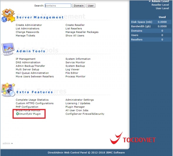 Cài đặt ImunifyAV cho Direct Admin 1